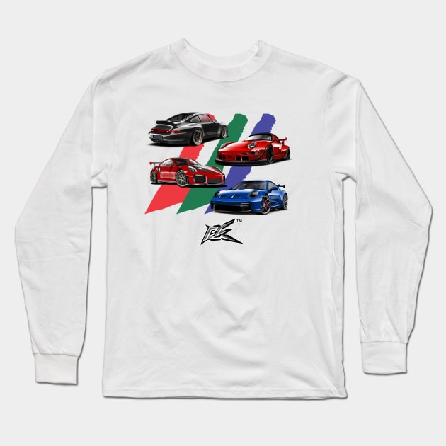 porsche 911 collection Long Sleeve T-Shirt by naquash